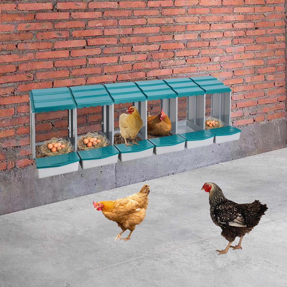 6 Hole Chicken Nesting Box Hen Laying Boxes Nesting Box for Laying Egg Green