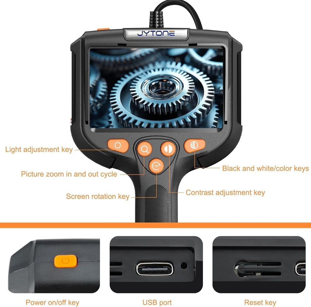 Endoscope Camera with 4.3" HD Display for Pipe and Engine Inspection