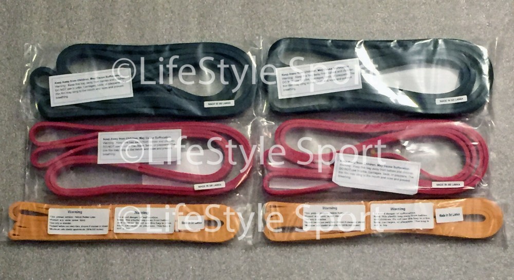Beginner 6 Band Set - Pairs #1 , 2 & 3 - 41" Pull-Up Power-Lifting Jump Stretch