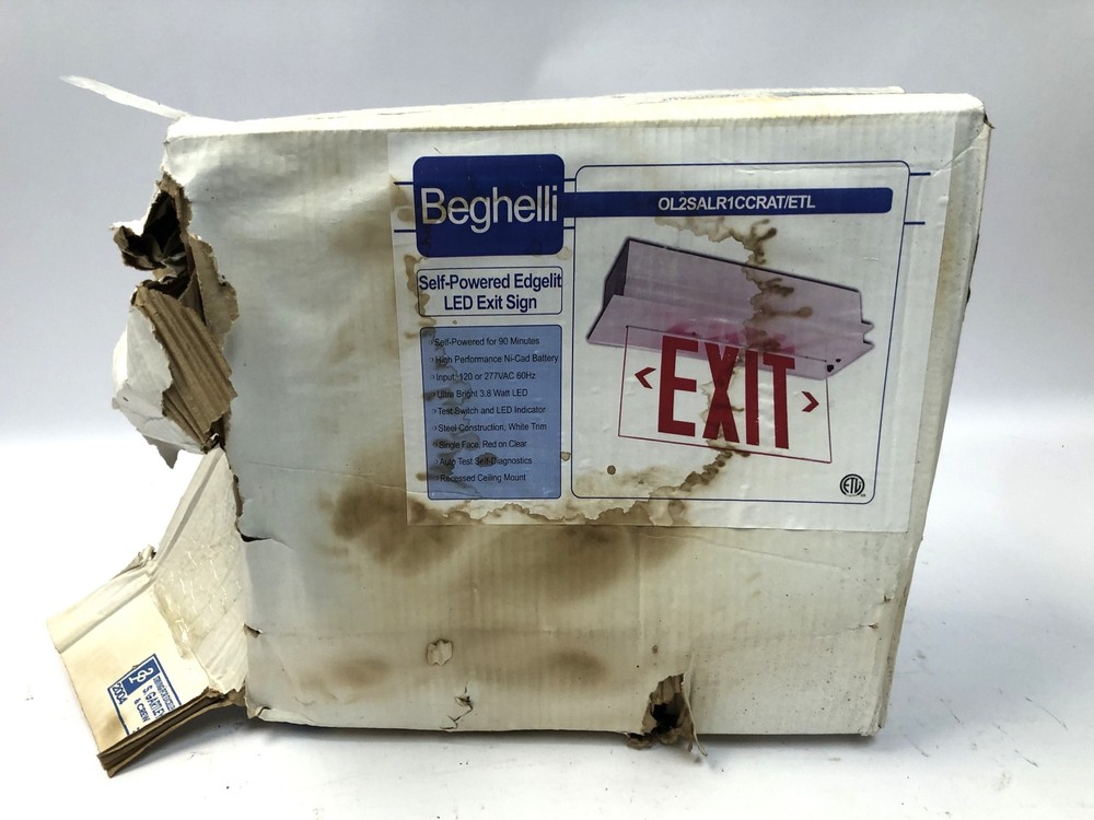 Beghelli OL2 Self Powered Edge Lit LED Exit Sign Please Read