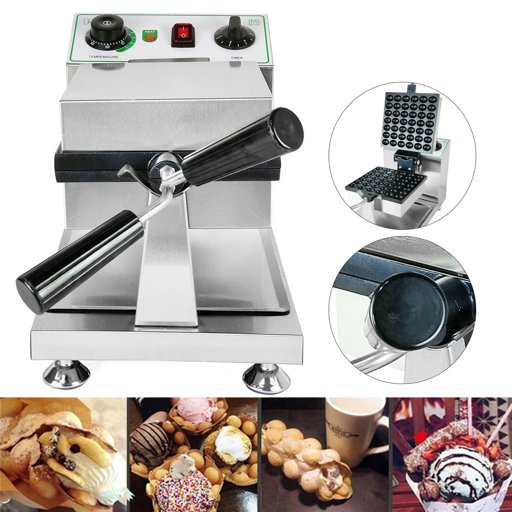 1200W Electric Rotated Egg Bubble Waffle Maker Commercial Mini Waffle Machine