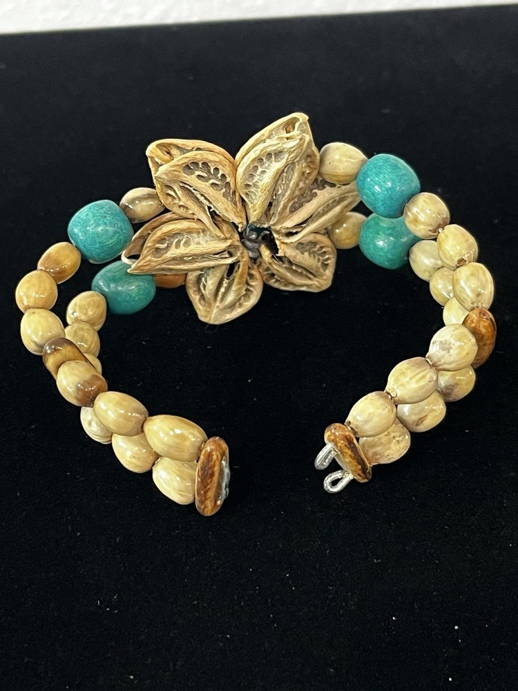 Shell Flower Wrap Cuff Bracelet Boho Retro Handmade