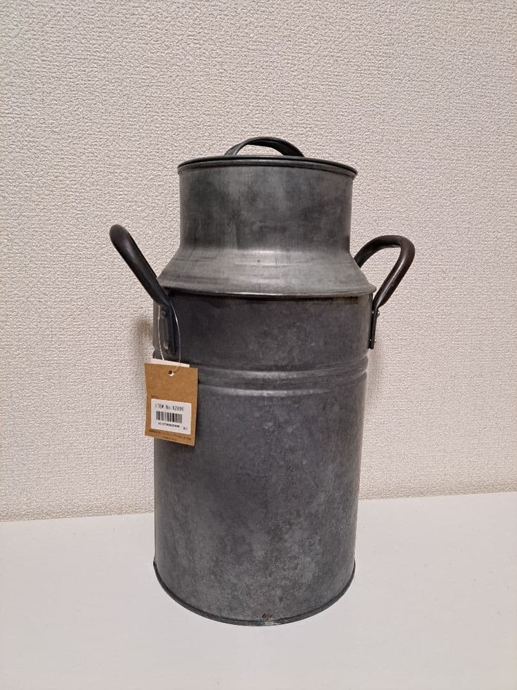 Vintage tin milk can silver