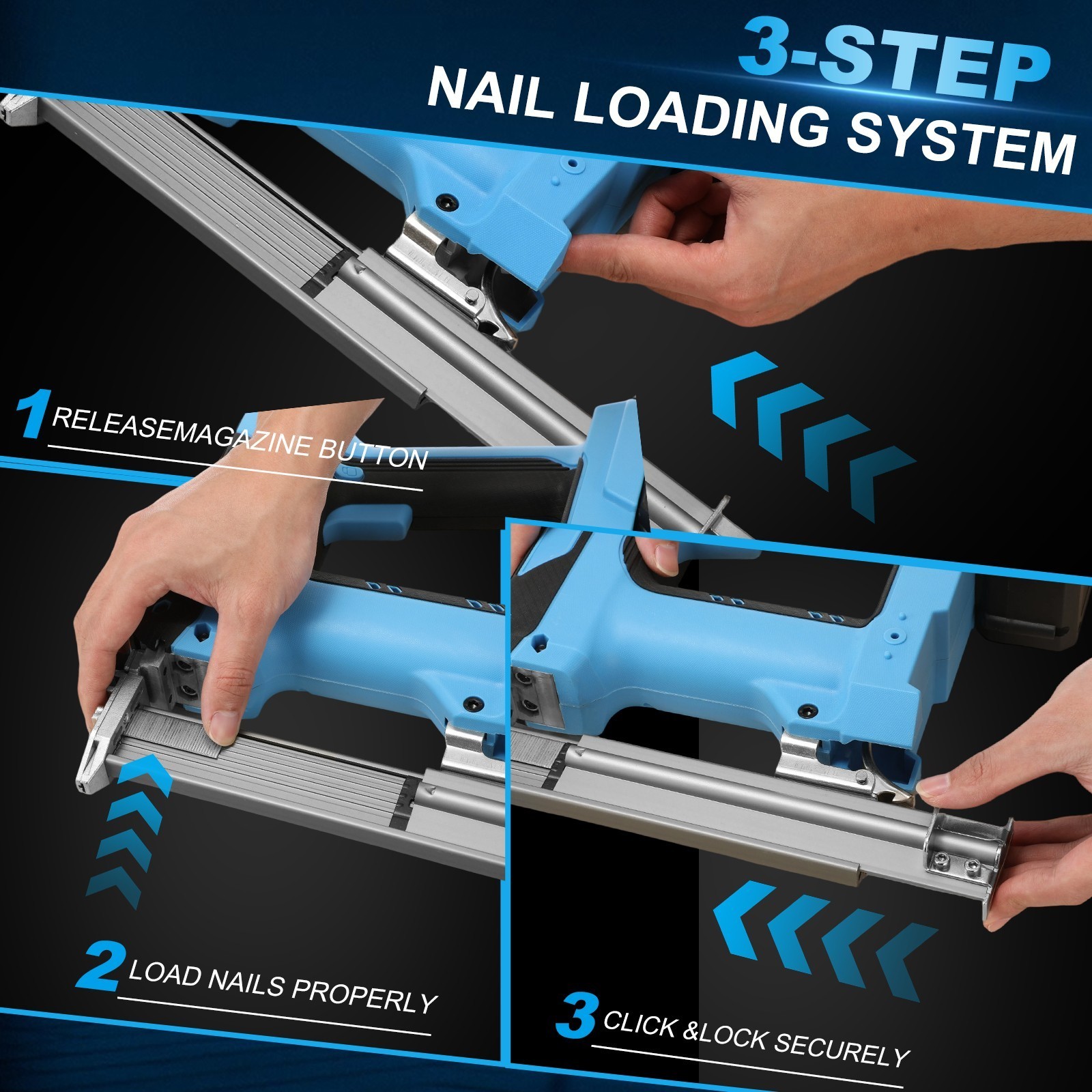 21V 2 in 1 Cordless Nail Gun Brad Nailer with 18 GA w/ Charger & 2 Batteries