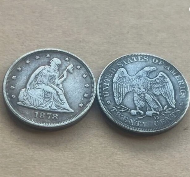 Lot of 4 1875-1878 Twenty-Cent Piece Silver Coin Seated Liberty