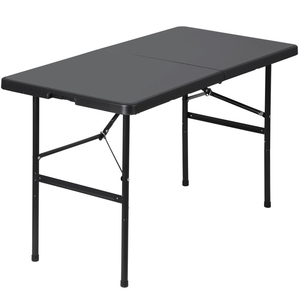 Folding Table 4FT Plastic Fold-in-Half Utility Dining Table for Camping Picnic