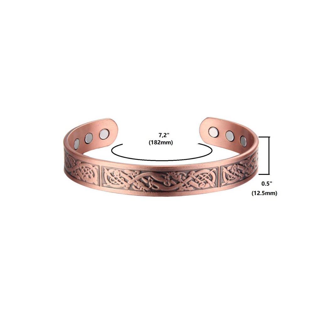 Viking Magnetic Therapy Pure Solid Copper Adjustable Bracelet