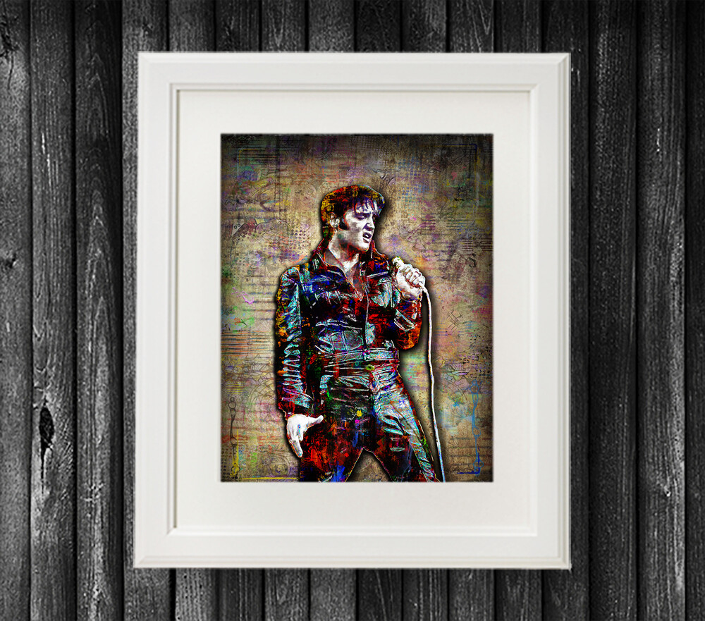 Elvis Presley Pop Art 8x12in Poster Elvis Presley Music Art Print Free Shipping