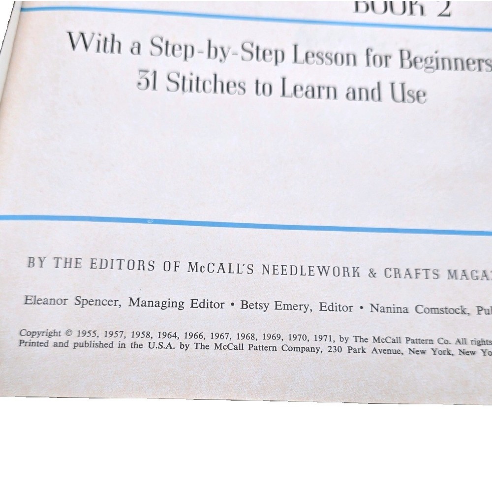 Vtg 1971 McCall's Needlepoint Book 2 Instructions & Patterns for Beginners