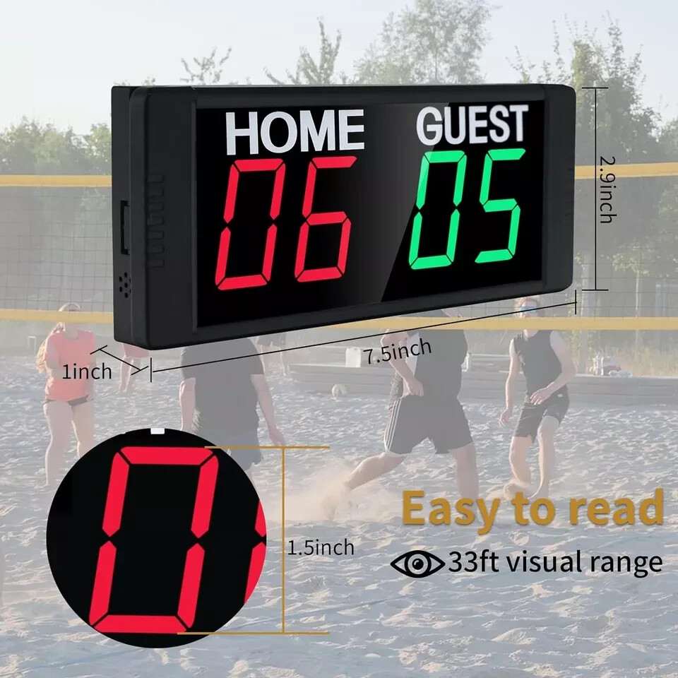 LED Portable Digital Scoreboard, Tabletop Electronic 4 digits(remote)