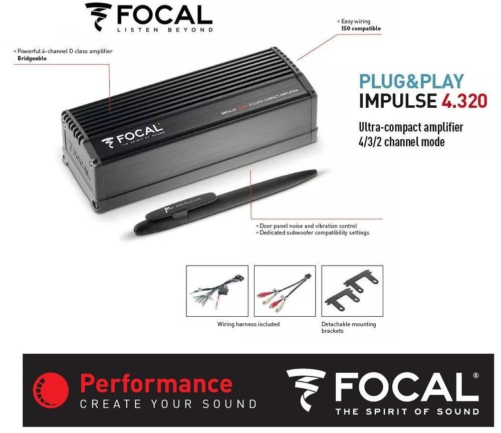Focal IMPULSE4.320 Integration 4 Channel Amplifier Class D Power Amp IMPULSE ...
