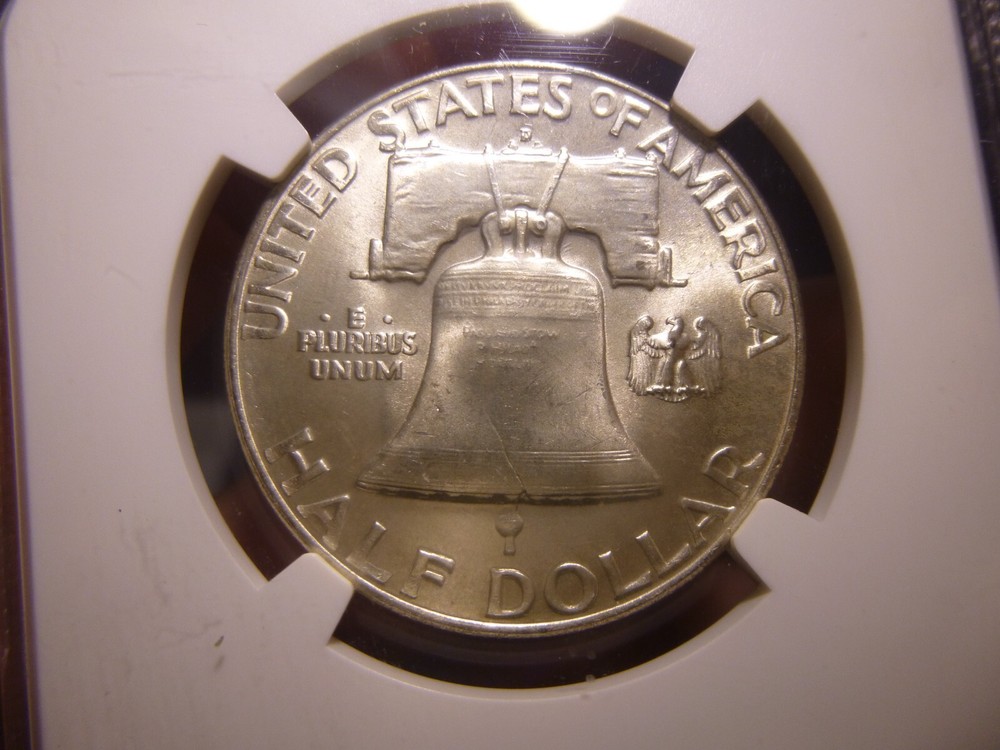 1954-D Franklin Silver Half Dollar NGC MS-64 FBL
