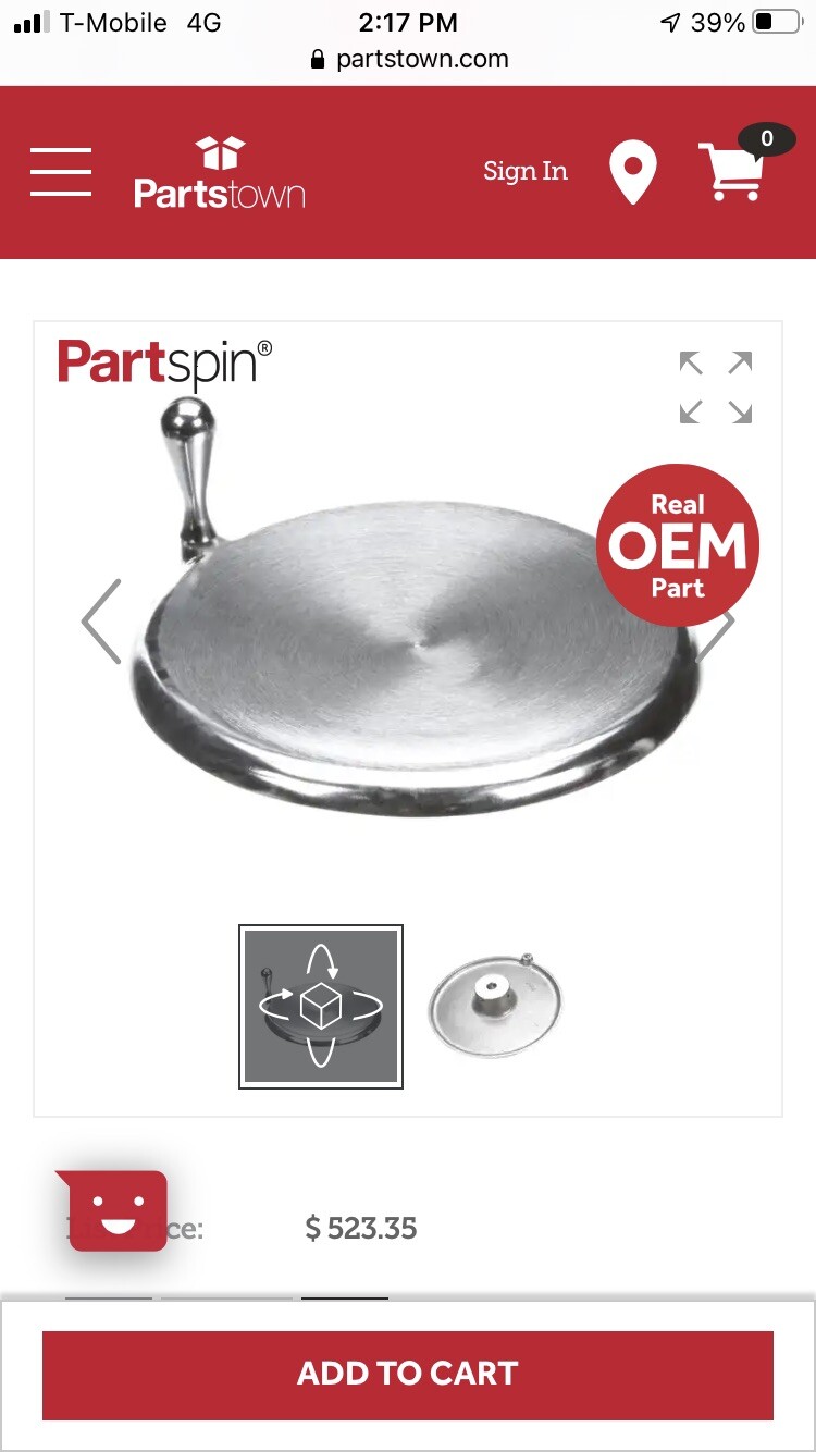 Hand Wheel with Handle for Hobart Mixer Bowl Lift H600 P660 L800 00-435235