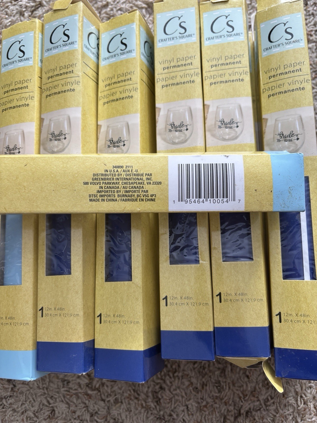 Crafter's Square Vinyl Paper Lot of of 23 - 3 Colors - 12in x 48in - New