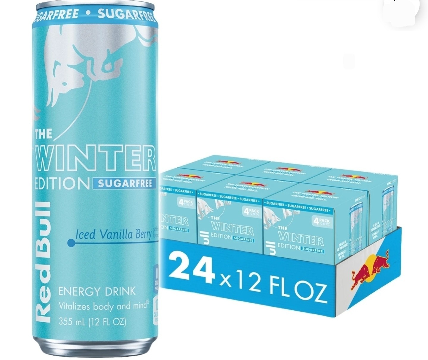 Red Bull Iced Edition Sugarfree, Iced Vanilla Berry, 12 fl. oz.(Pack Of 24 Cans)