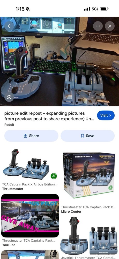 Thrustmaster TCA Captain Pack X Airbus Edition Joystick Throttle USB Simulation