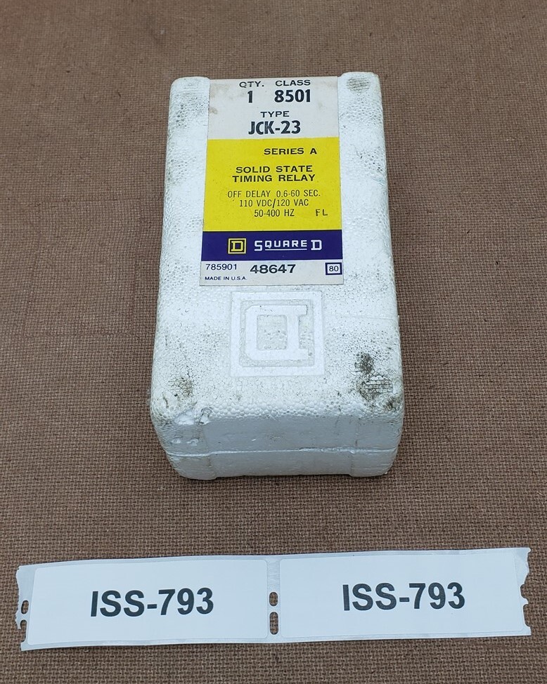Square D 8501-JCK-23 Ser A Solid State Timing Relay Off Delay 0.6-60 Sec New OS