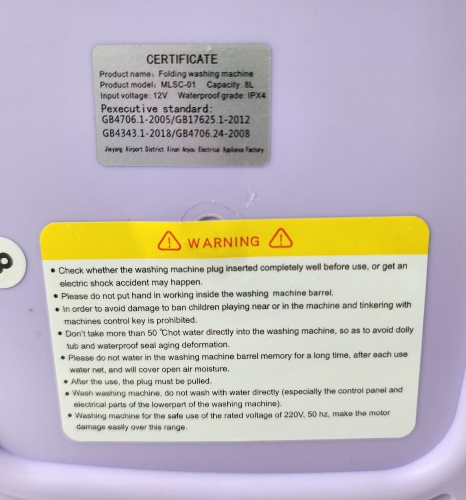 Mini Washing Machine Portable Folding Sterilisation Drying Laundry W Spin &Drain