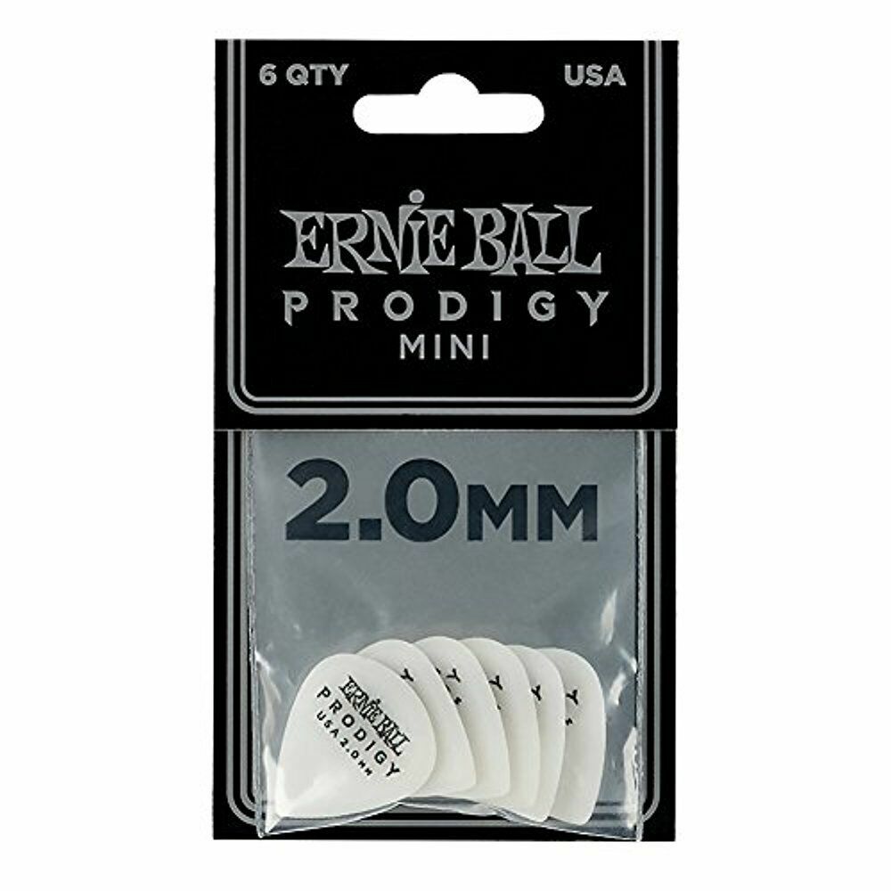 Ernie Ball Prodigy 2.0mm White mini Guitar Picks - 6 Pack, P09203