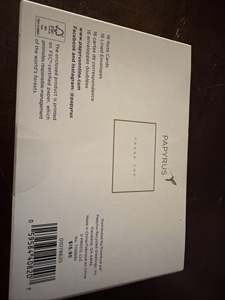 Papyrus Thank You Cards