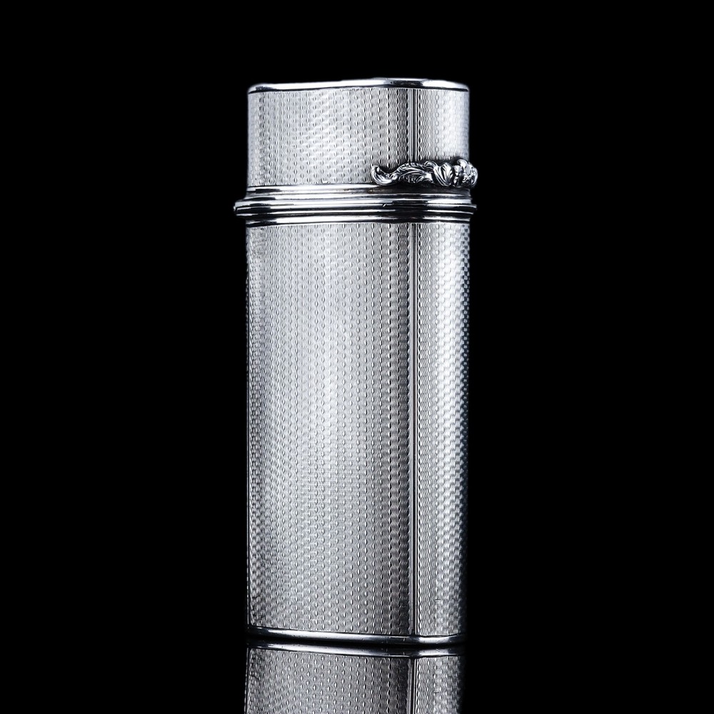 Antique Georgian Solid Silver Cigar/Cheroot Case Engine Turned - Edward Edwards