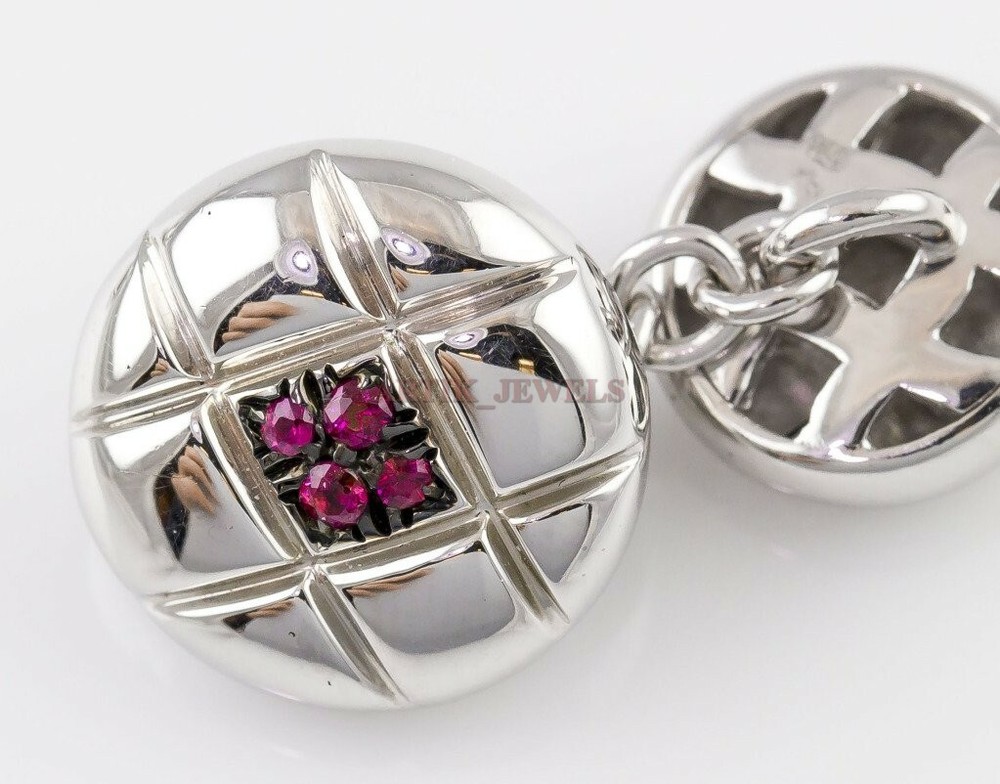 Heated Ruby Gemstone with 925 Sterling Silver Cufflink #2559