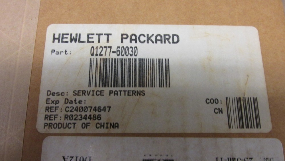 HP Q1277-60030 Service Patterns Includes the Focus Pattern and Calibration Sheet