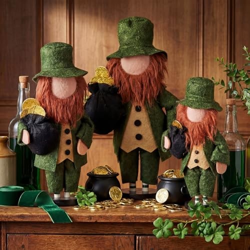 3 Pcs St. Patrick's Day Leprechaun Table Decoration Irish Leprechaun for Table