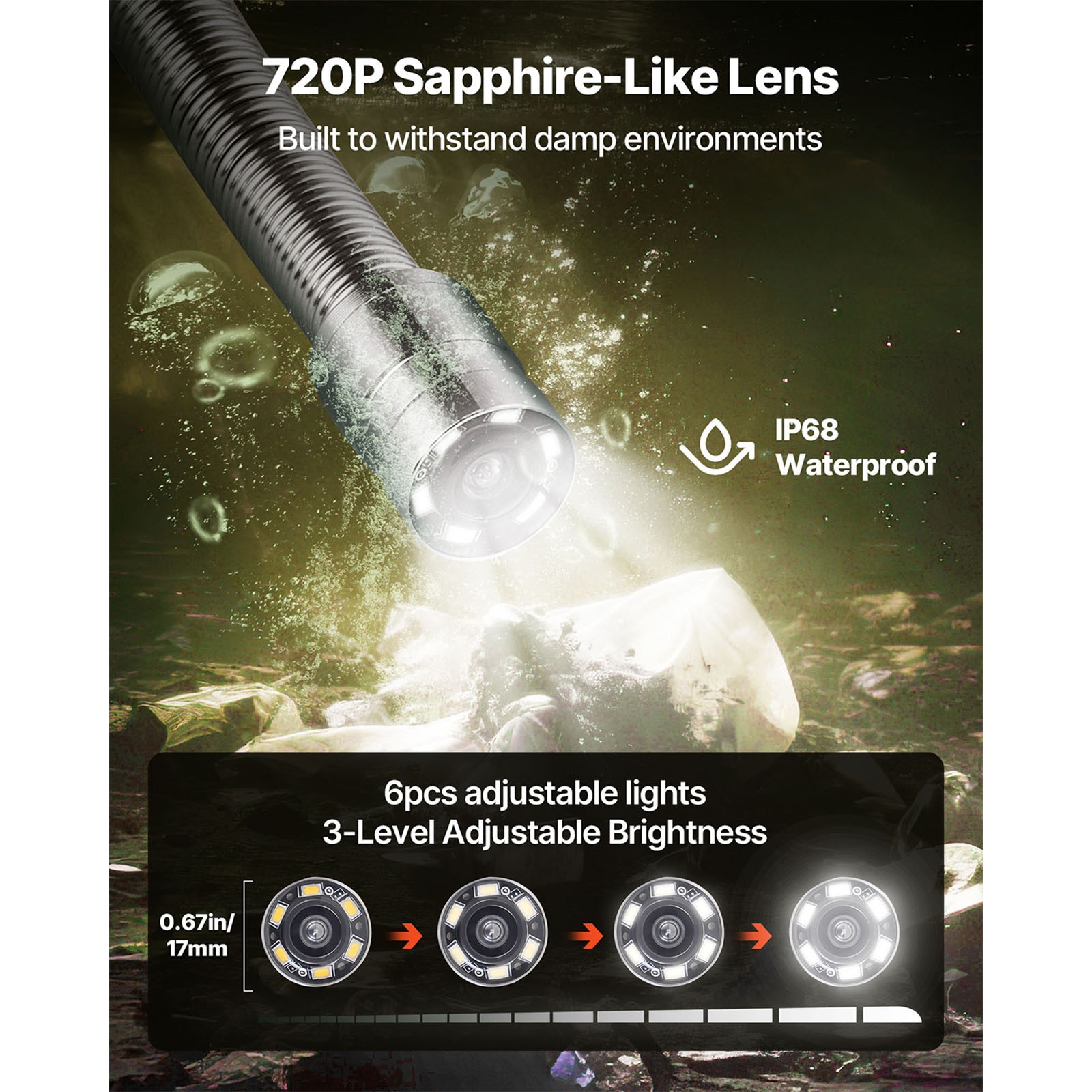 Uimoso 164ft Sewer Inspection Camera with 4.3-inch Screen and Waterproof Design