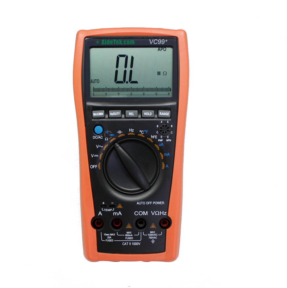 VC99+ auto range digital multometer analog bar diode buzz RC r