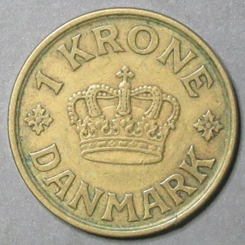 DENMARK 1940 ONE KR0NE PLEASING XF
