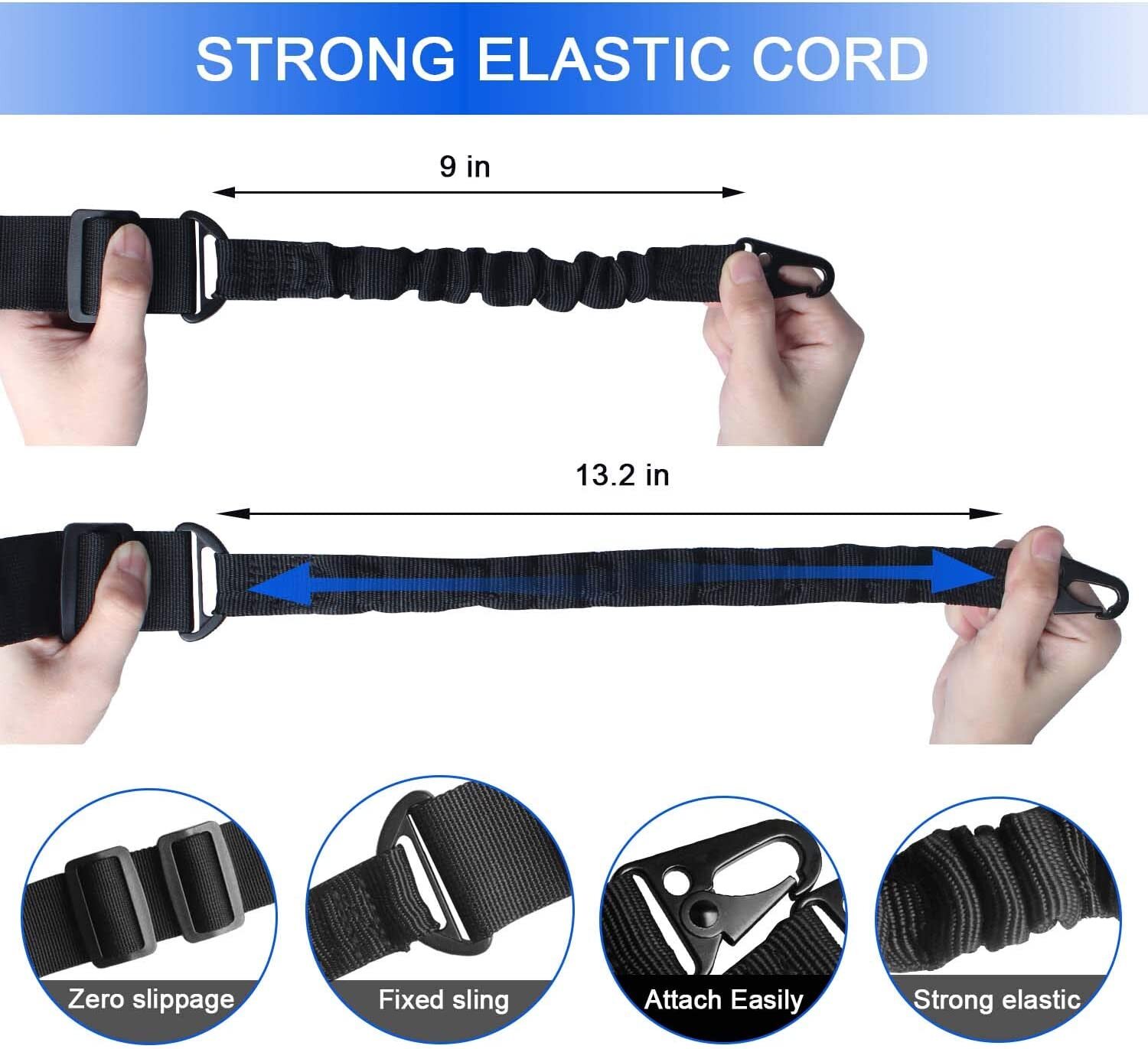 Tactical 2 Point Sling QD Swivel Rifle Adjustable Gun Sling Strap w/ MLOK Swivel