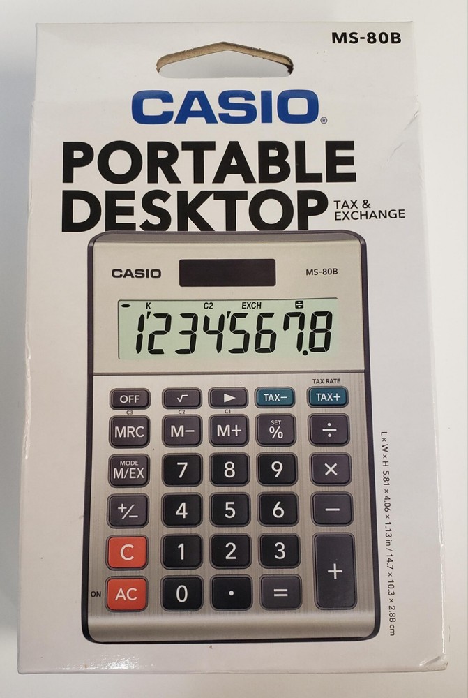 Casio MS-80B Standard Function Desktop Calculator with Large 8 Digit Display