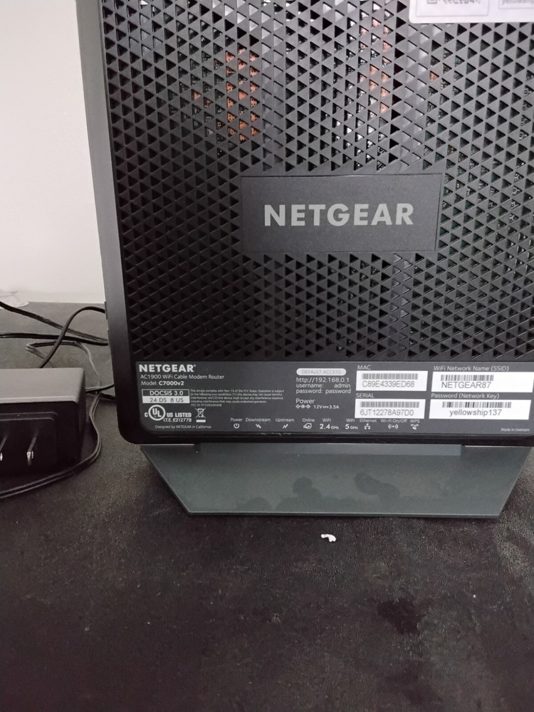 Netgear AC1900 C7000v2 Wifi Cable Modem Router