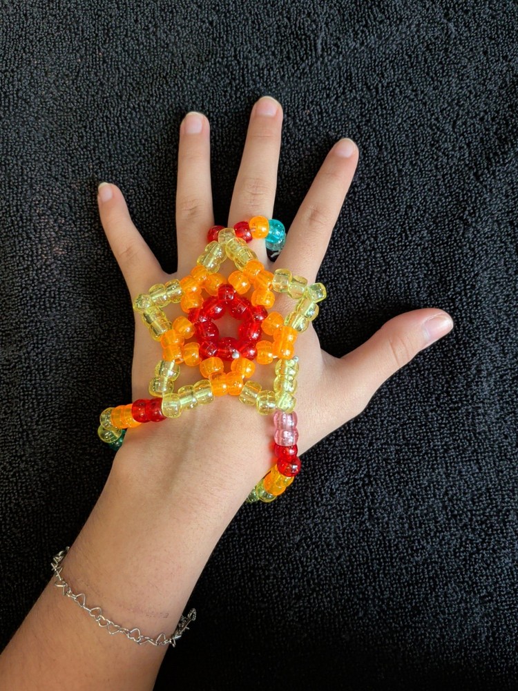 Kandi Glove Handmade Star Rainbow