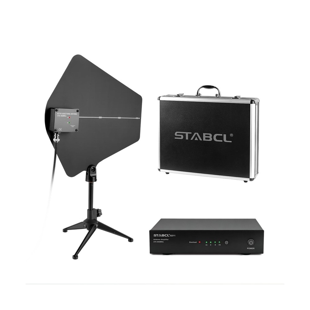 UHF Antenna Distribution System Bundle with Carry Case, Active Directional Re...