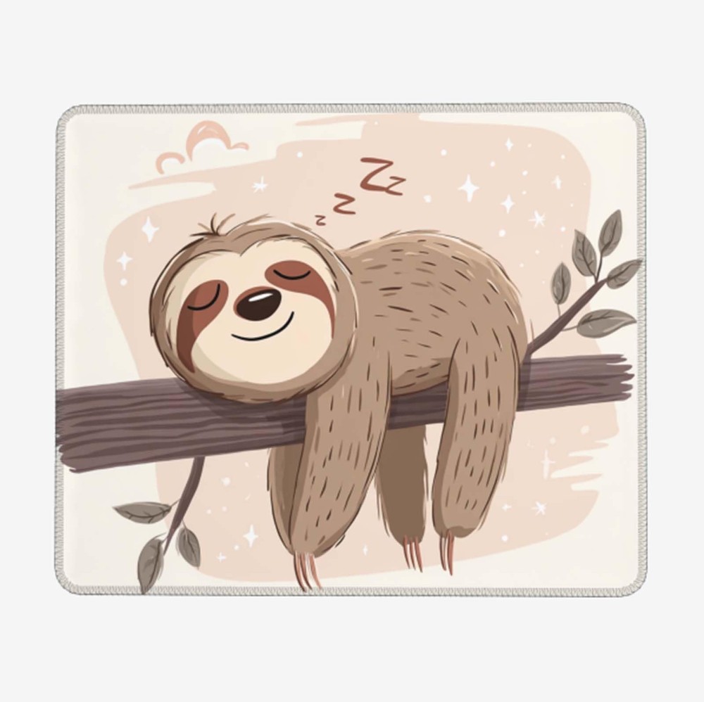 Voltique Mouse Pad Small Desk Mat, Sloth Computer Mousepad with Stitched Edge...