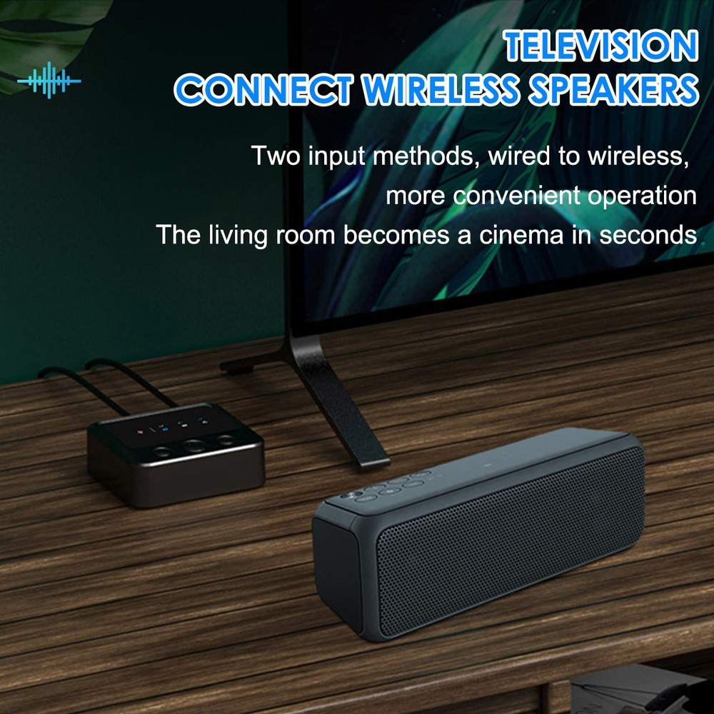 Bluetooth 5.4 Stereo Audio Receiver Transmitter AUX USB Music to RCA Adapter