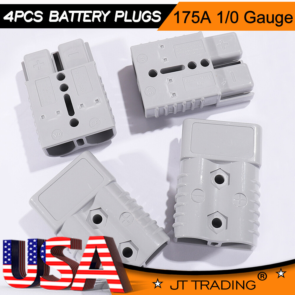 4X Battery Plugs Quick Connect Disconnect Jumper Cable Connectors Winch 175A