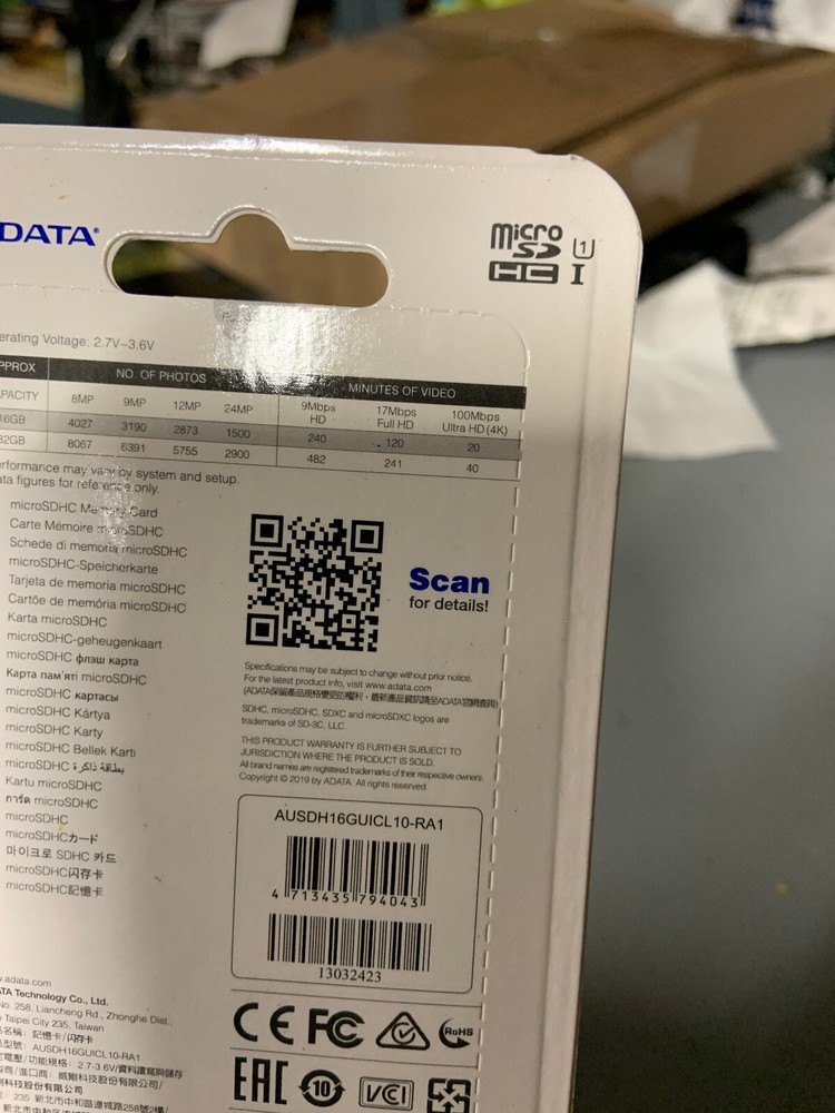 ADATA 16GB microSDHC Class 10 Memory Card with Adaptor