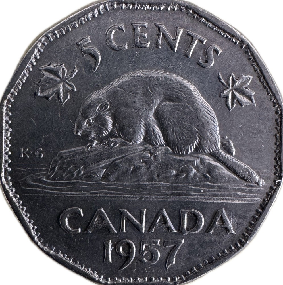 1957 5 Cent ‘Bugtail’ Canada Nickel