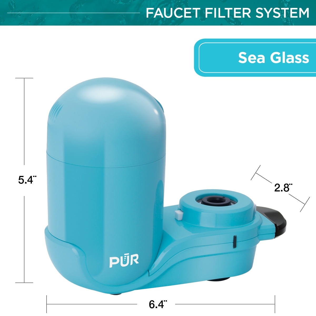 PUR Plus Faucet Mount Water Filter System, FM2700G, Sea Glass