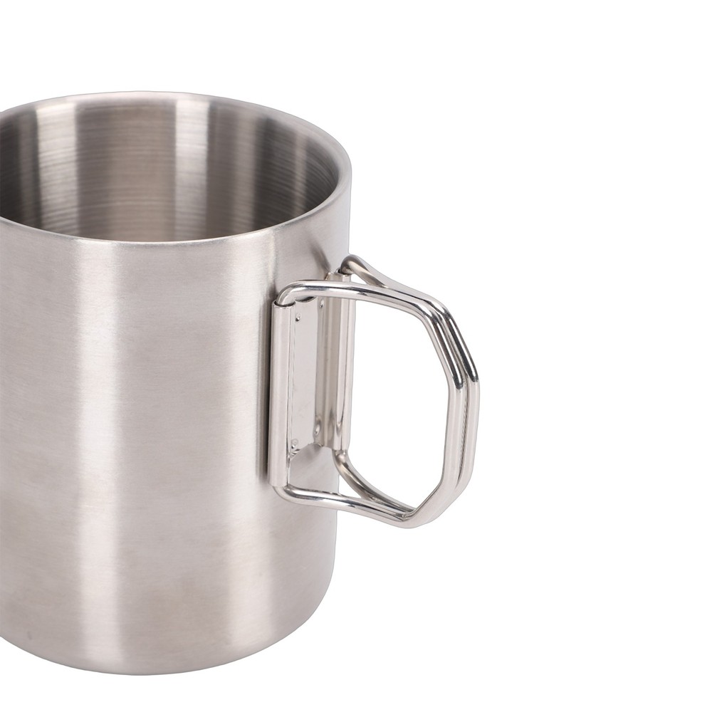 Portable Stainless Steel Camping Tableware Set Double-layer Cup Thickened Bowl