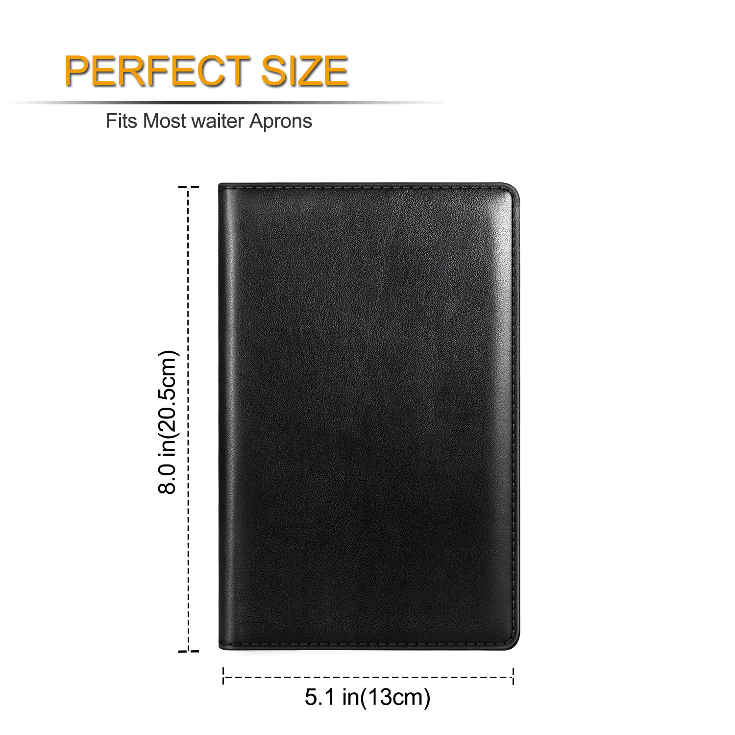 Server Book Organizer Zipper Pocket for Waitress Waiter Bartender Card Holder