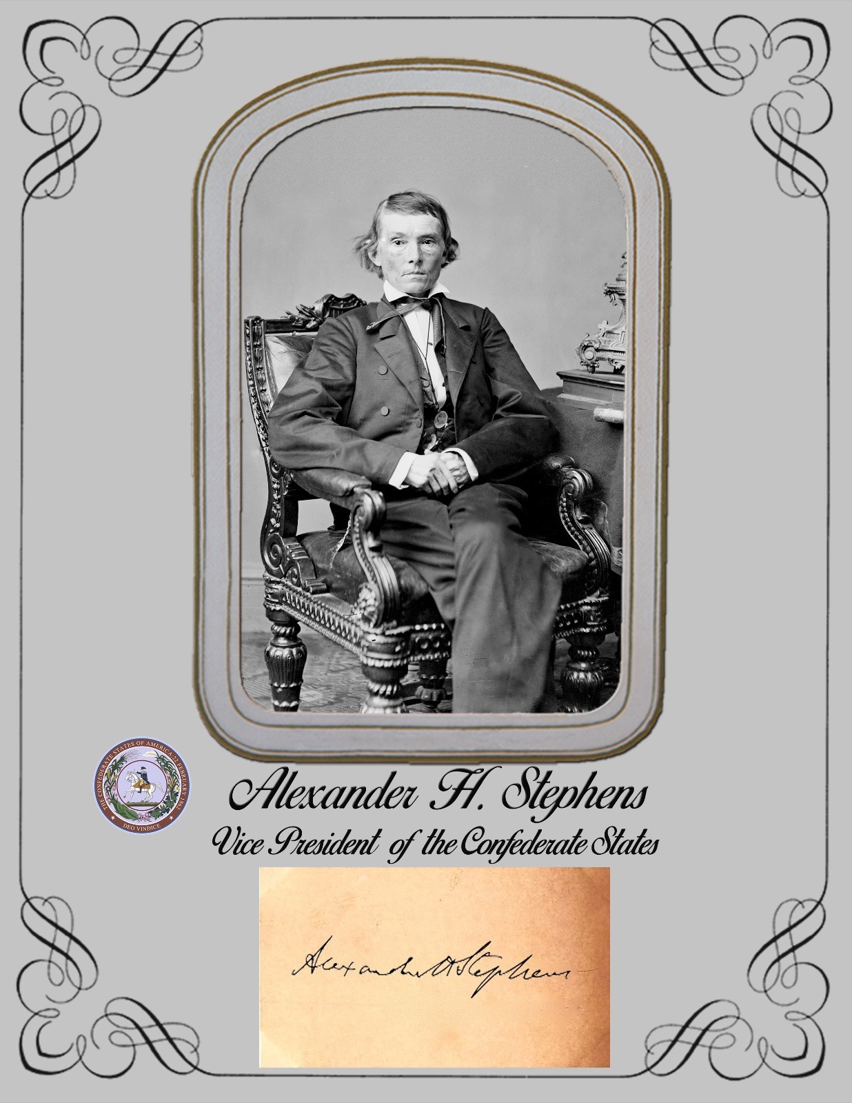 Civil War Complete Set Davis 1st Confederate Cabinet photos & Autographs COPIES