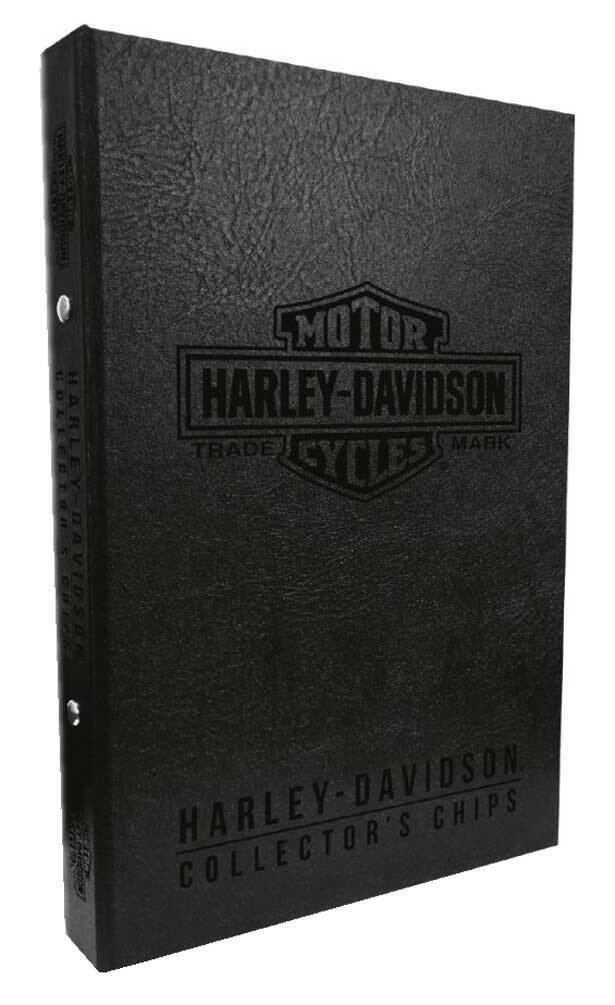 Harley-Davidson Collector's 96 Ct. Poker Chip Leather Grain Album - Black 6696