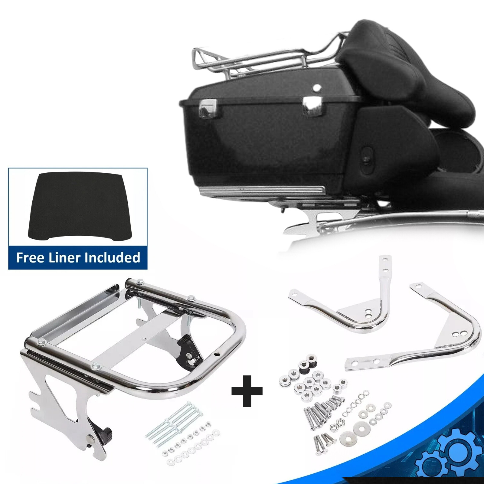 For Harley Touring 97-08 Detachable Luggage Trunk Mount Rack Docking Hardware