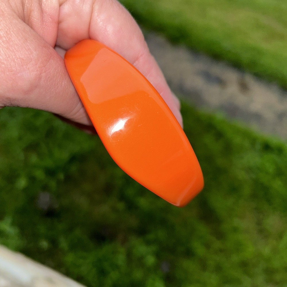 Vintage Orange Asymmetric Bakelite Bangle Bracelet