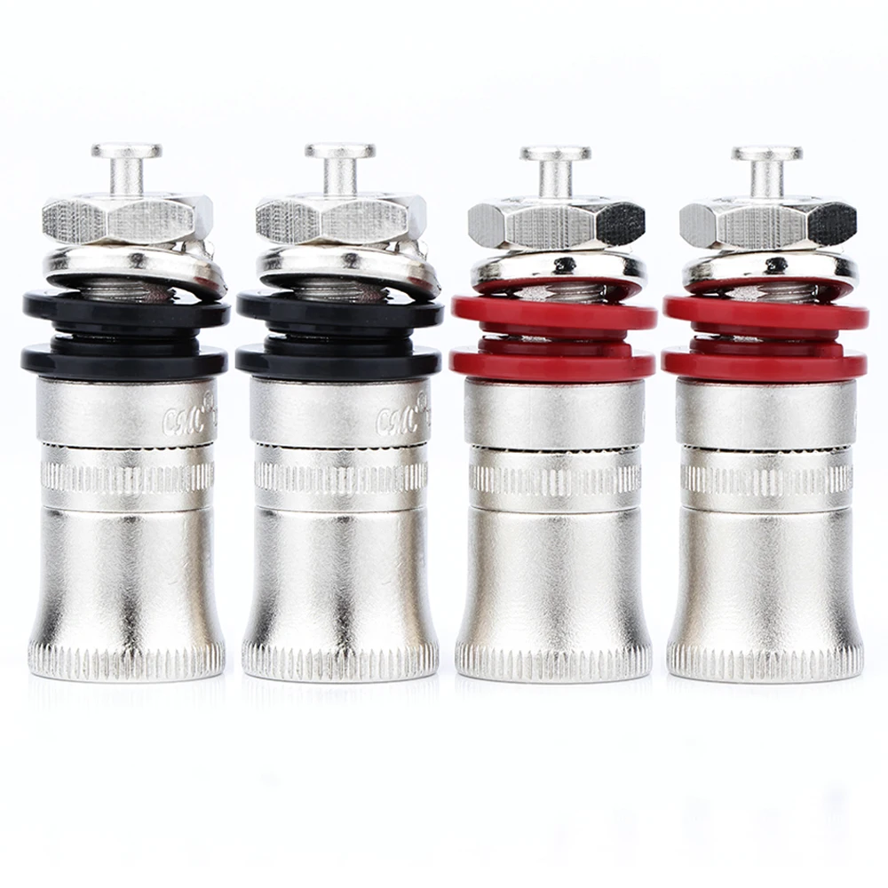 4PCS Speaker Binding Post Amplifier Terminal Connector Banana Jack Audio Adapter