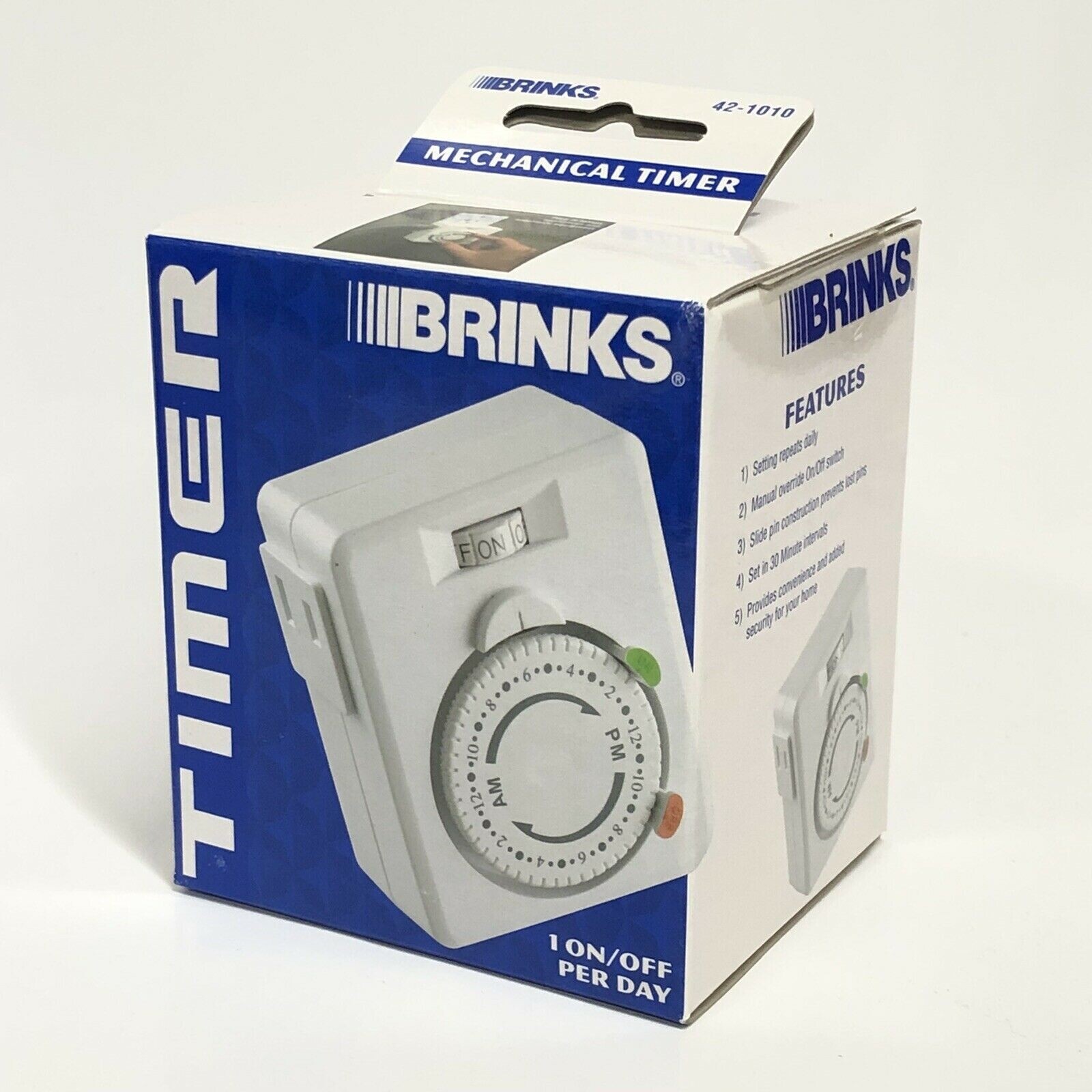 Brinks Security Mechanical Timer 42-1010 Indoor 1 On/Off Per Day New In Box
